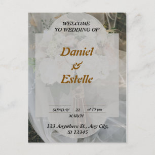 Cartão Postal elegante bem-vindo de casamento personalizado