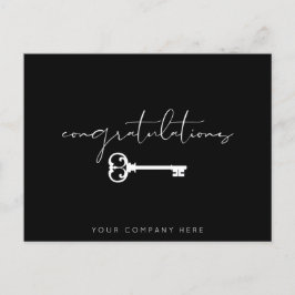 Cartão Postal Elegante Black Parabéns Nova Casa Imobiliária  