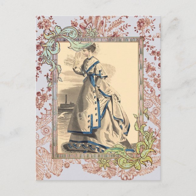 Cartão Postal Elegante Bon Voyage (Frente)