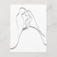 Elegante Bride e Modelo de Silhouette Groom