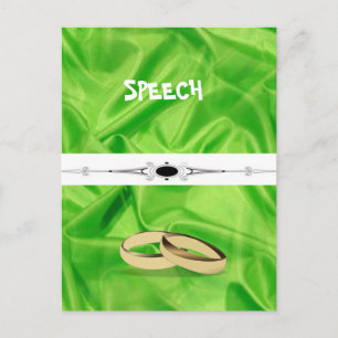 Cartão Postal Elegante`Casamento de Efeito da Seda Verde limão