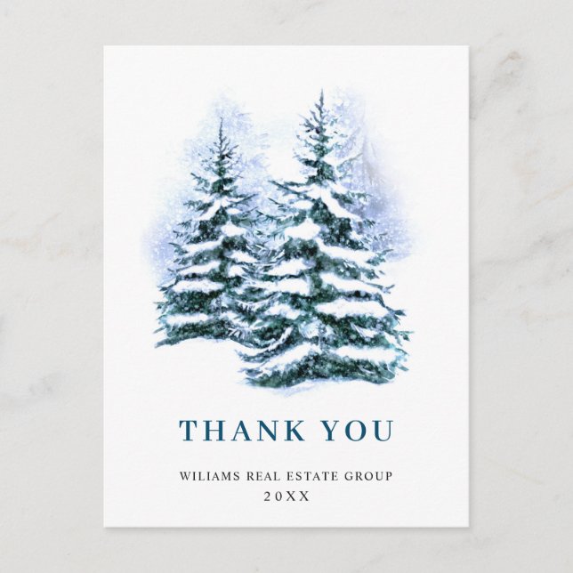 Cartão Postal Elegante Corporação de Natal Obrigado (Frente)