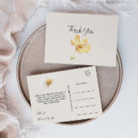 Elegante Daisy Wedding Obrigado Cartão-postal