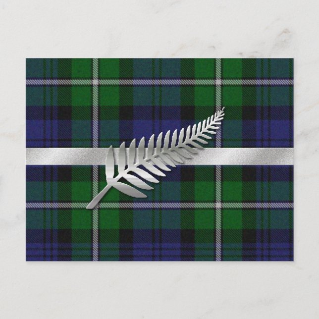 Cartão Postal Elegante de Plaid para Salvar a Data (Frente)