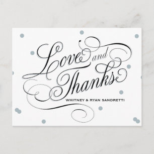Cartão Postal Elegante Dot Silver Obrigado