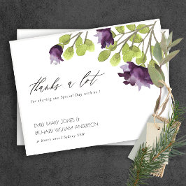 CARTÃO POSTAL ELEGANTE DOURADA ÁGUA AZUL FLORAL OBRIGADO