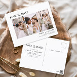Cartão Postal Elegante editável Salvar a data 3 Foto simples<br><div class="desc">Paisagem Moderna e Elegante Horizontal Três (3) Foto Salve o Magnete de Casamento de Data com tipografia de script com letra de mão. O ímã para salvar o convite de data inclui tipografia de script e chic e design simples para a qual você pode adicionar sua fotografia personalizada de noivado....</div>