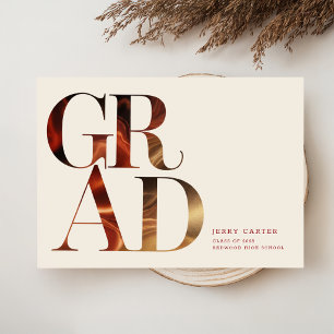 Cartão Postal Elegante Estiloso Retro Graduado Graduação Formatu