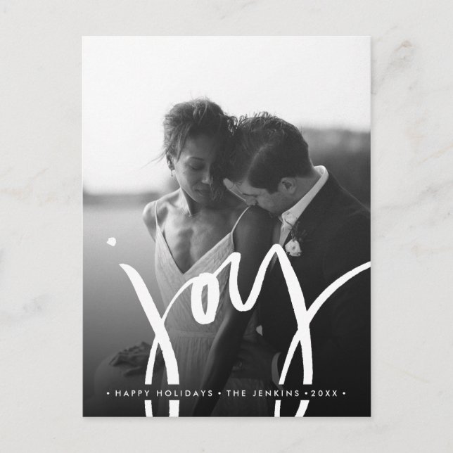 Cartão Postal Elegante Eterno Simples FOTO DE JOY HOLIDAYS (Frente)
