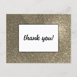 Cartão Postal Elegante evento Dourado de casamento com a Glitter
