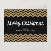 Elegante Faux Dourado Glitter Feliz Natal