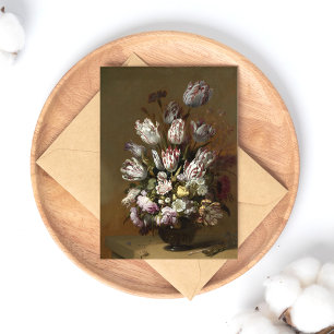 Cartão Postal Elegante Floral Buquê - Vintage Belas Artes Holan
