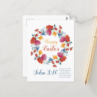 Elegante Floral Watercolor John 3:16