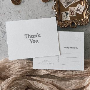 Cartão Postal Elegante Formal Minimal Obrigado