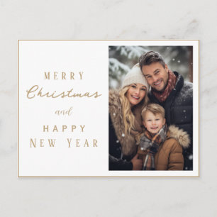 Cartão Postal Elegante Foto de Família Feliz Natal Ano Novo