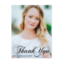 Elegante Foto de Graduação em Caligrafia Obrigado