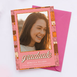 Cartão Postal Elegante Foto de Graduado Retro Obrigado pela Form