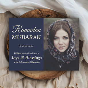 Cartão Postal Elegante Foto Personalizada de Ramadan Mubarak
