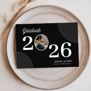 Cartão Postal Elegante Foto Preto e Branco Agradecimento de Form