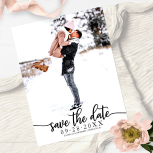 Cartão Postal Elegante Fotografia de Casamento com Caligrafia pa