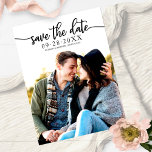 Cartão Postal Elegante Fotografia de Casamento com Caligrafia pa<br><div class="desc">Elegante Cartão Postal de Fotografia de Casamento com Caligrafia para Salvar a Data</div>