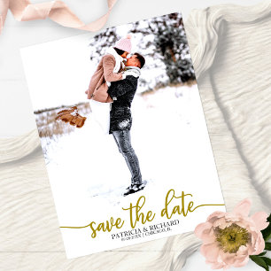 Cartão Postal Elegante Fotografia de Casamento com Caligrafia pa