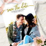 Cartão Postal Elegante Fotografia de Casamento com Caligrafia pa<br><div class="desc">Elegante Cartão Postal de Fotografia de Casamento com Caligrafia para Salvar a Data</div>