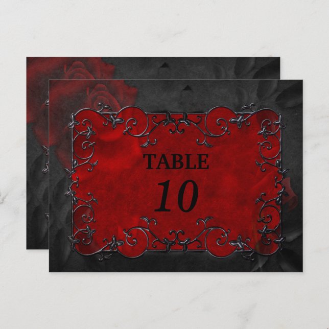 Cartão Postal Elegante gótico halloween Table Number (Frente/Verso)