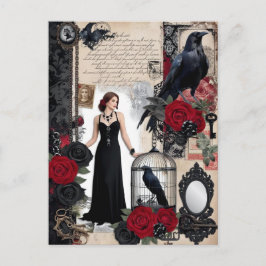 Cartão Postal Elegante gótico romântico