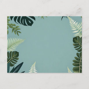Cartão Postal Elegante Green Leaves e Fern
