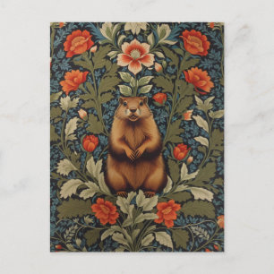 Cartão Postal Elegante Groundhog William Morris Inspirado