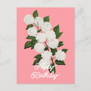 Cartão Postal Elegante Japonês Vintage Bola de Neve Feliz Aniver