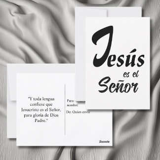 Cartão Postal Elegante Jesus é o Senhor Preto & Branco Moderno