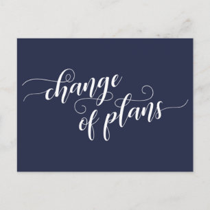 Cartão Postal Elegante Marinha Adia Casamento com Mudança de Pla