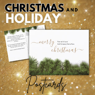 Cartão Postal Elegante Mensagem de Natal para Clientes