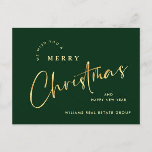 Cartão Postal Elegante Mínima Empresa de Saudação de Natal