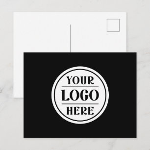 Cartão Postal Elegante, Minimalista e Moderno Código QR Preto Lo