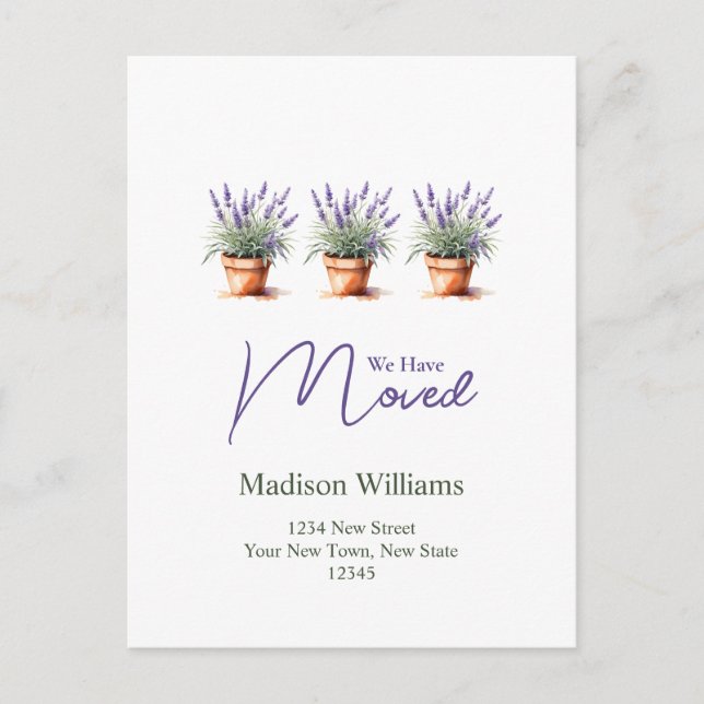 Cartão Postal Elegante Mudança de endereço  | Anúncio de Mudança (Frente)