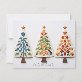 Cartão Postal Elegante Nordic Style Weihnachtsbäume