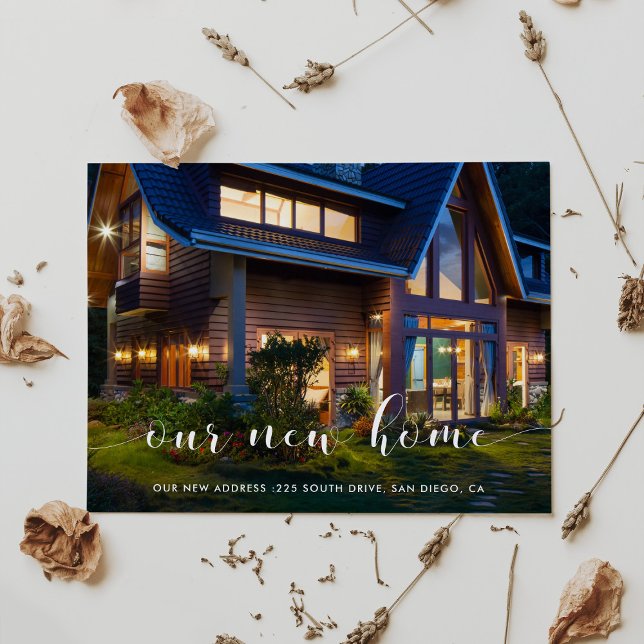 Cartão Postal Elegante Nosso Novo Anúncio De Foto Em Casa (Criador carregado)