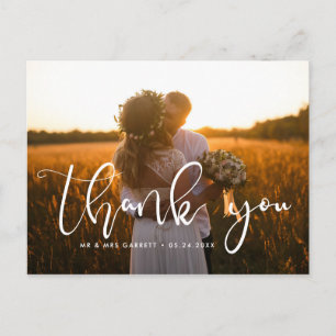 Cartão Postal Elegante obrigado de casamento