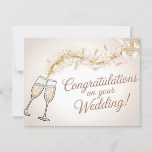 Cartão Postal Elegante "Parabéns pelo seu Casamento" 