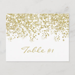 Cartão Postal Elegante polka-dots confetti Número da tabela