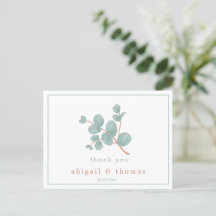 Elegante Prata Eucalyptus - Casamento Obrigado