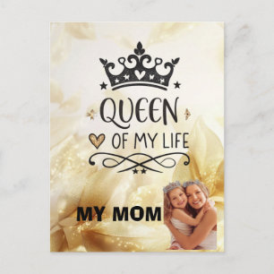 Cartão Postal Elegante Rainha da minha Vida - minha mãe