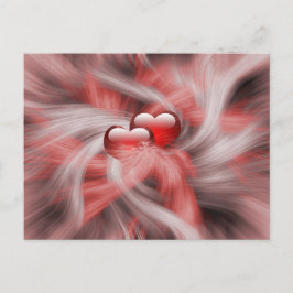 Cartão Postal Elegante Red Hearts Love Namorados