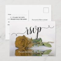 Elegante Resposta de Casamento Rosa Dourada Reflex