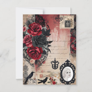 Cartão Postal Elegante Romântico Whimsical Gótico