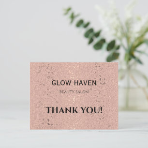 Cartão Postal Elegante Rosa Dourado Beauty Salon