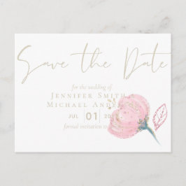 Cartão Postal Elegante Rosa Dourado Disparador de Casamento Mode